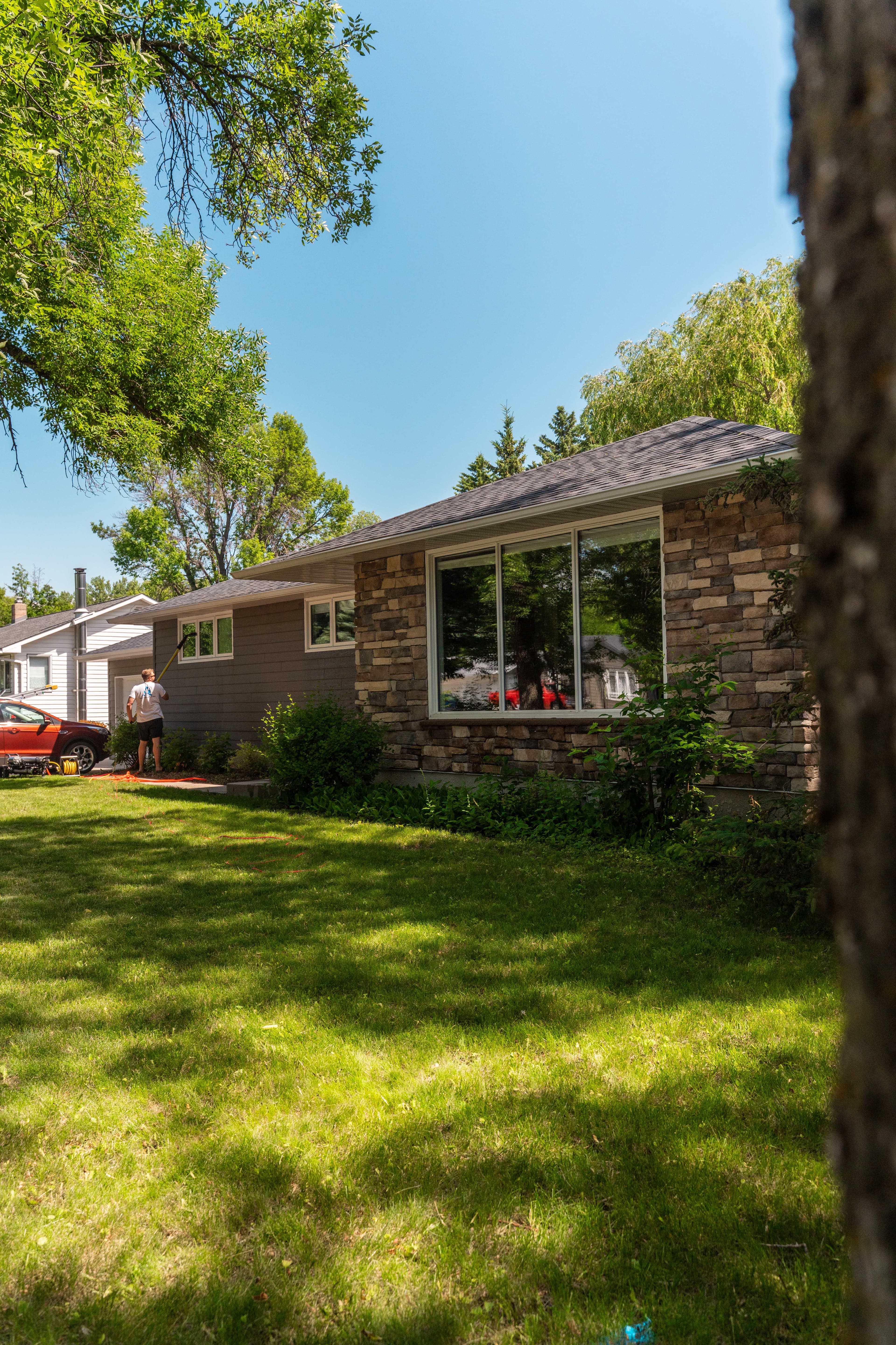 Window cleaning in action